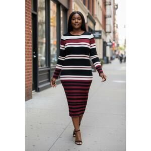 Felicity & CoCo Women's Long Sleeve Striped Dress